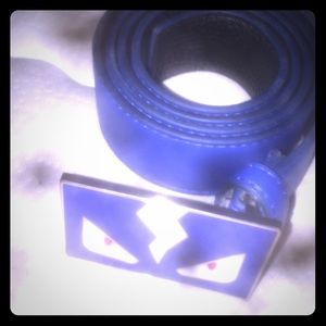 Blue Fendi monster belt